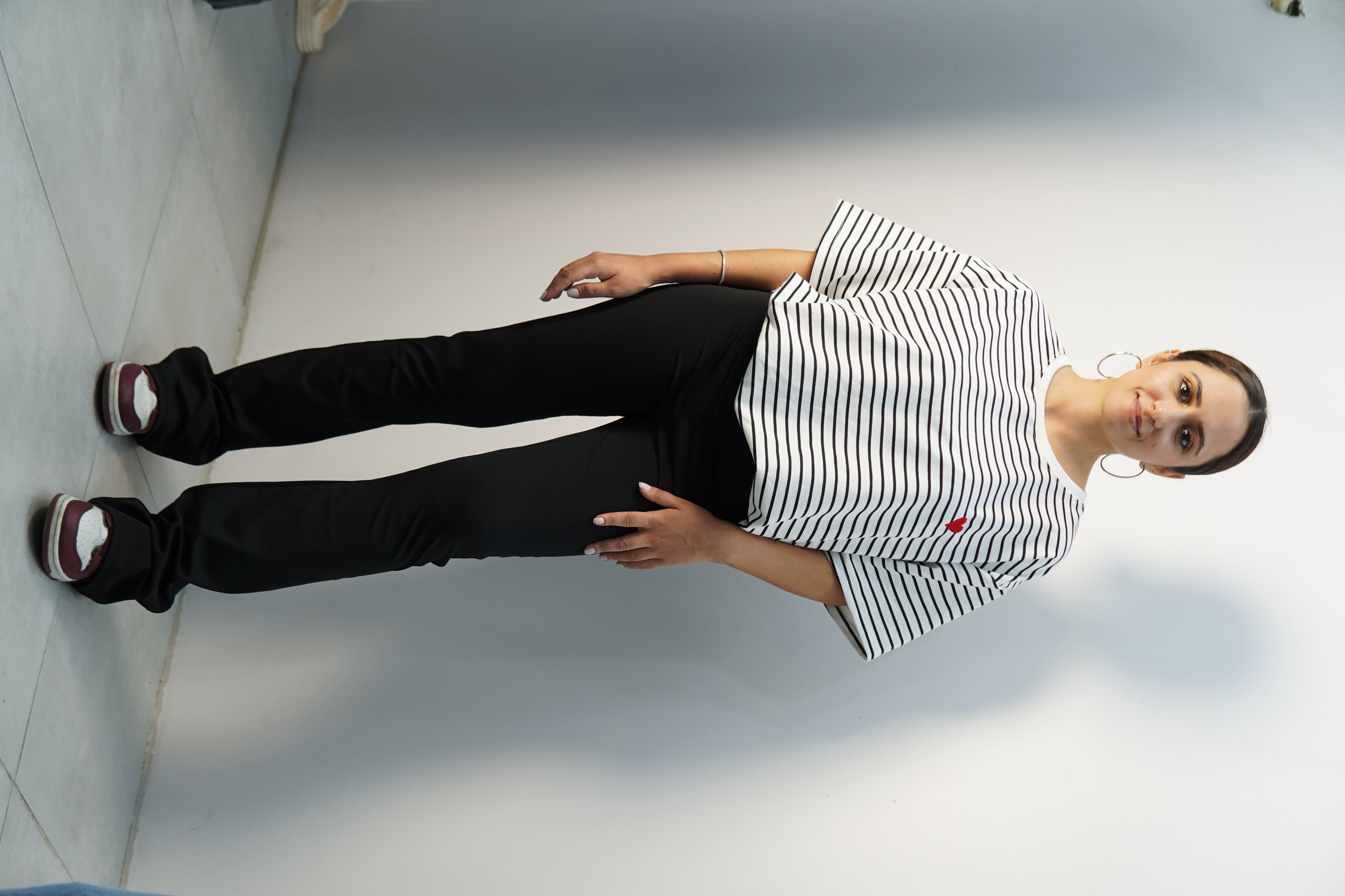 siyah bol kesim bol paça pantolon